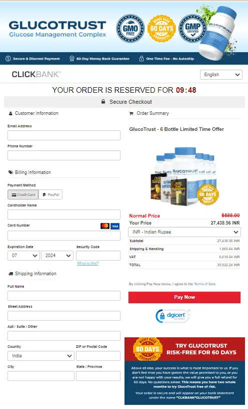 Glucotrust order page